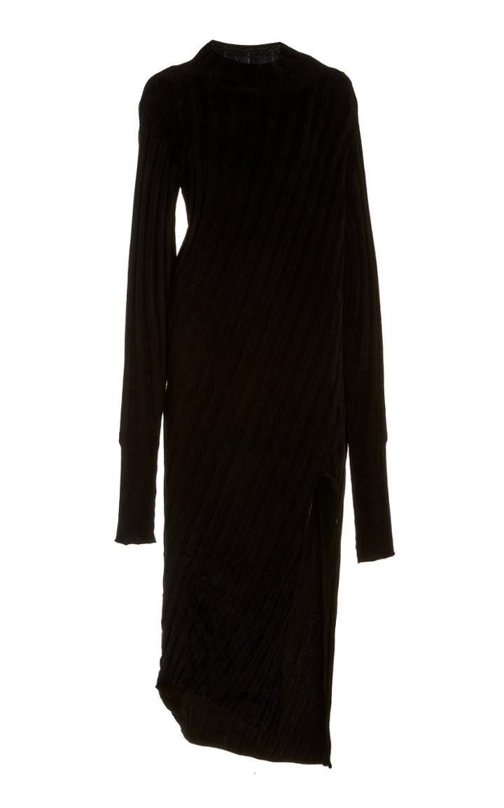 Moda Operandi Boyarovskaya Asymmetric Ribbed-knit Midi Sweater Dress