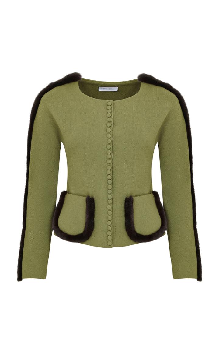 Razan Alazzouni Mink Trimmed Jacket