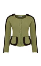 Razan Alazzouni Mink Trimmed Jacket