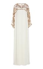 Marchesa Bead And Jewel-embellished Silk Caftan