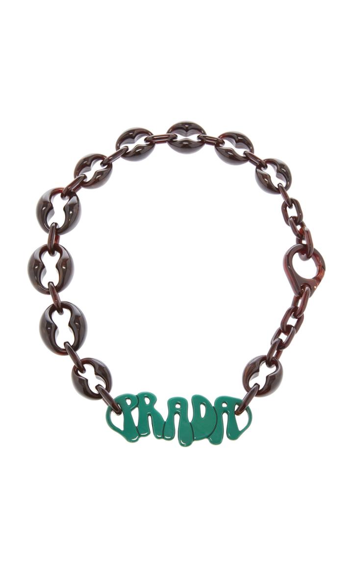 Prada Chunky Plex Chain Necklace