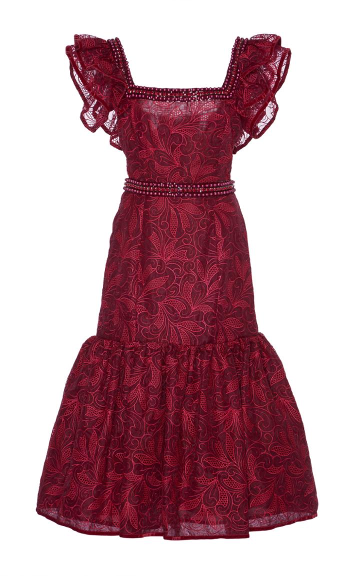 Costarellos Butterfly Fluted Dress