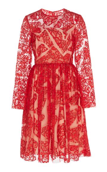 Huishan Zhang Scarlett Lace Fit-and-flare Dress