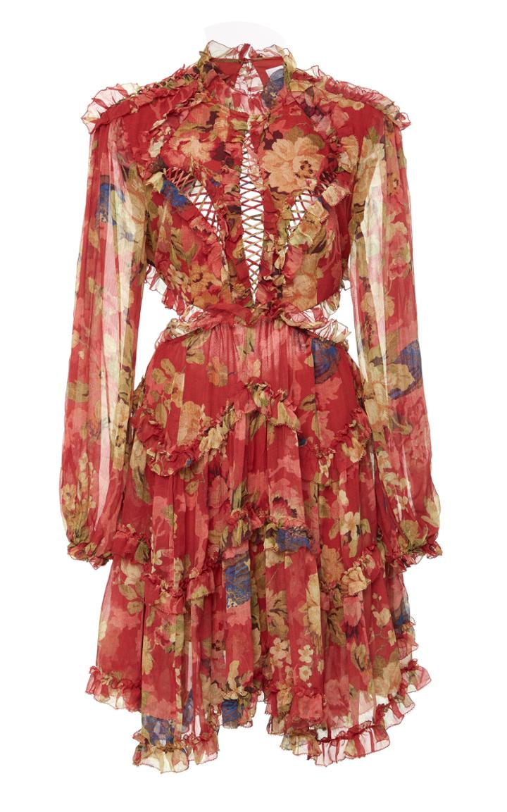 Zimmermann Melody Lace Up Mini Dress