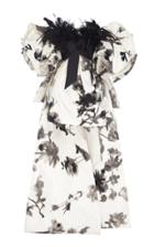 Marc Jacobs Floral-print Feather-detailed Silk Mini Dress