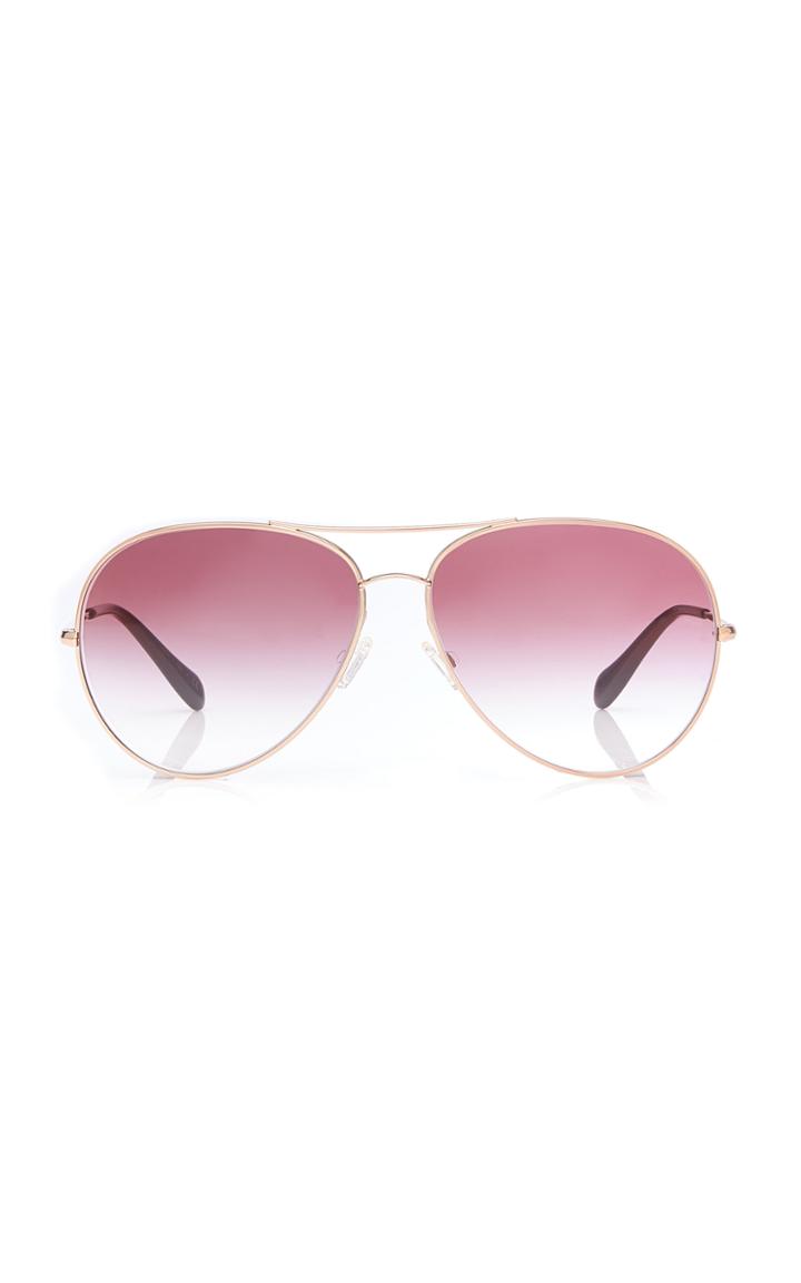 Oliver Peoples Aviator Rose-gold Metal Sunglasses