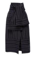 Acler Knightley Tied Waist Cotton Midi Skirt