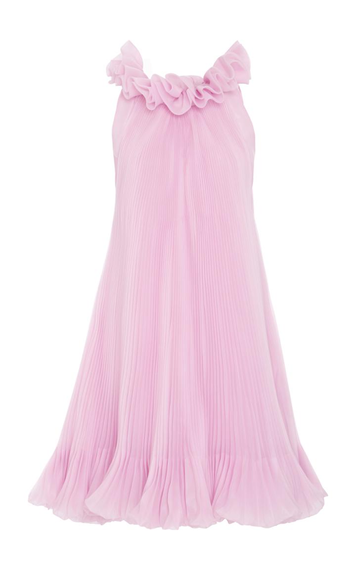 Monique Lhuillier Sleeveless Accordion Pleated Dress