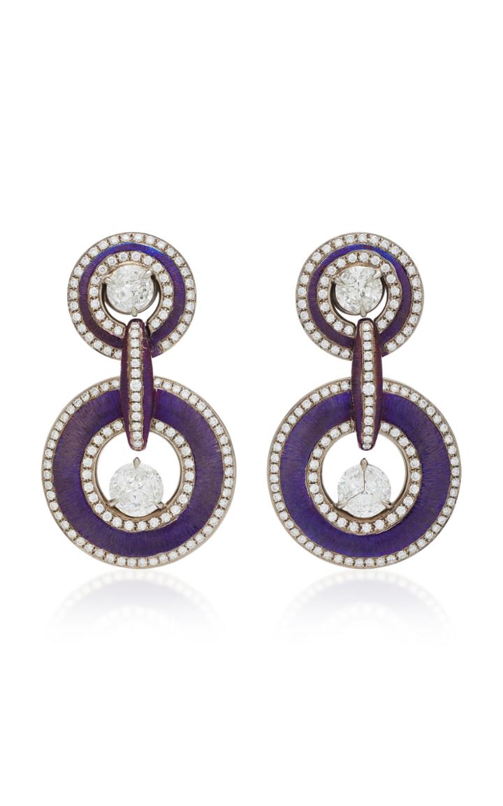 Saboo Titanium And Diamond Drop Earrings
