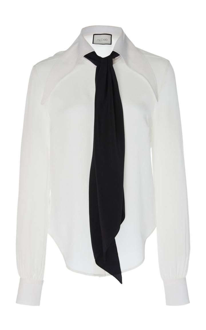 Alexis Crawford Tie-detailed Silk-chiffon Shirt