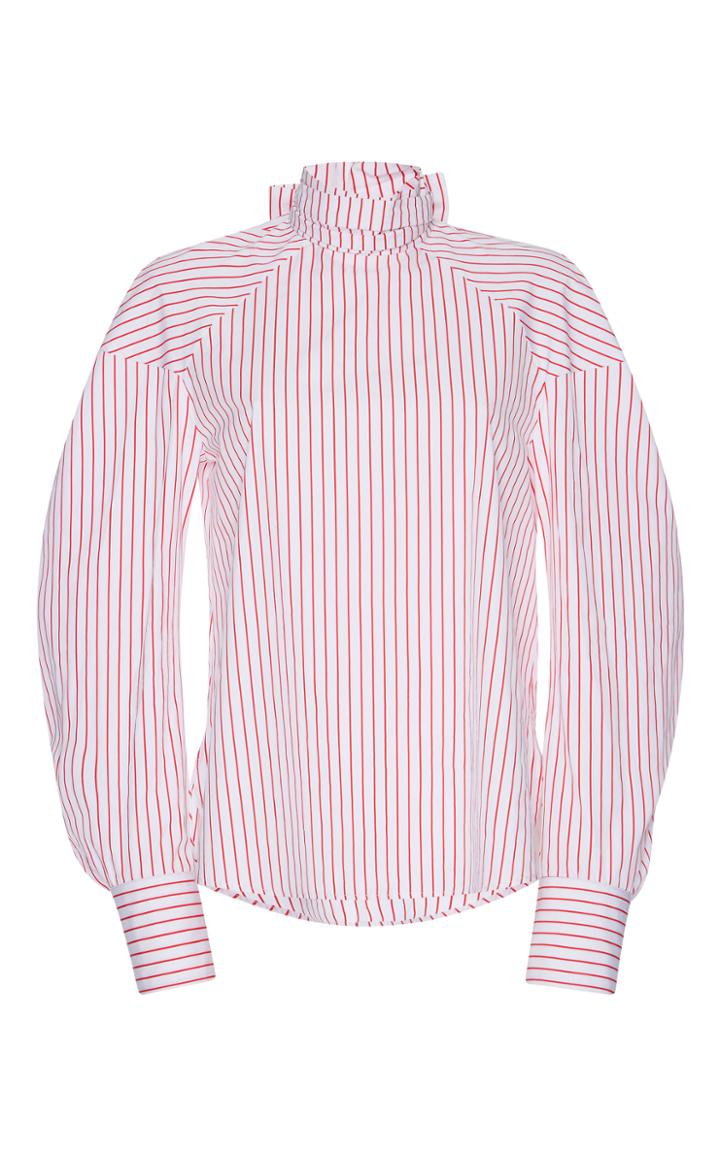 Msgm Pinstripe Bow Shirt