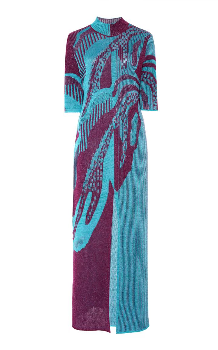 Moda Operandi Peter Pilotto Jaquard-knit Lurex Turtleneck Dress Size: Xs