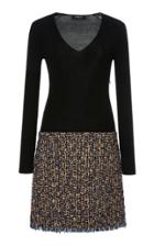 Paule Ka Tweed Mixed Media Dress
