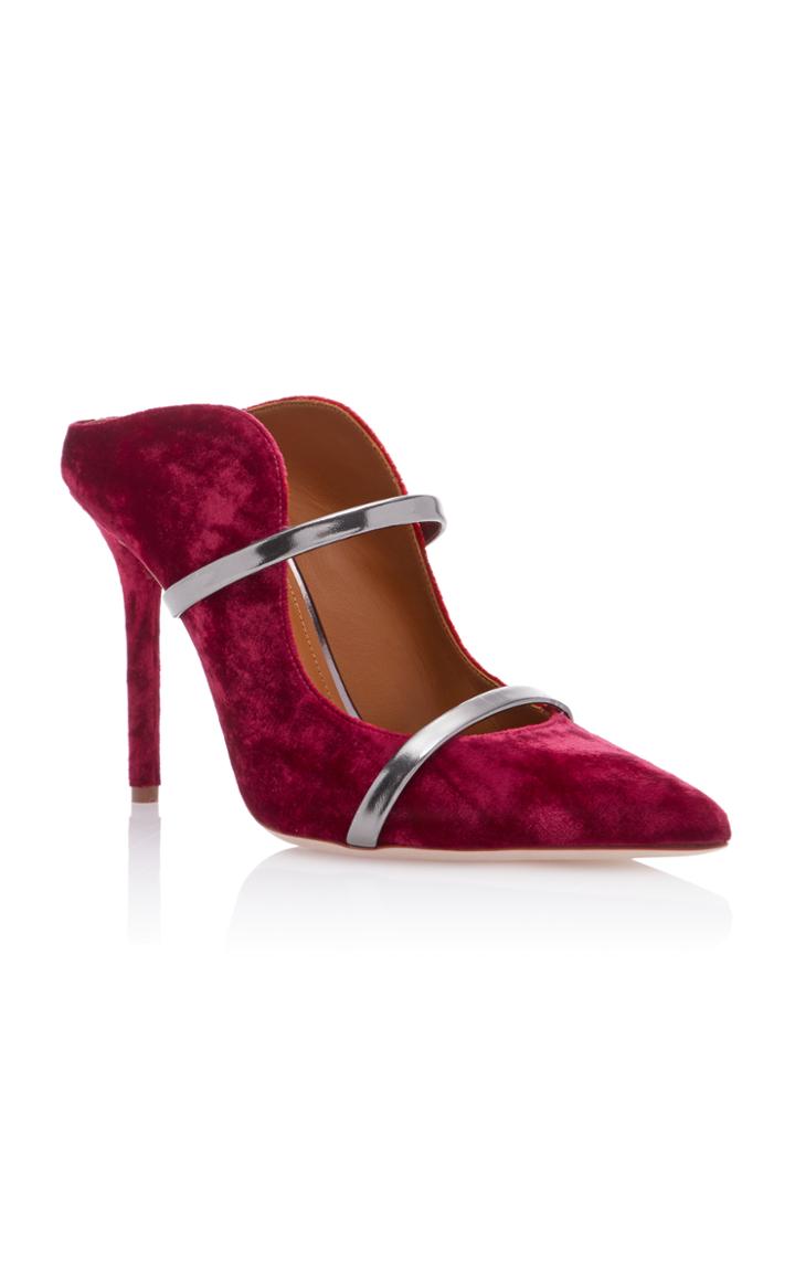 Malone Souliers Maureen Magenta Velvet Mules