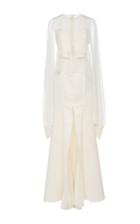 Lana Mueller Lotus Peasant Sleeve Floor Length Dress