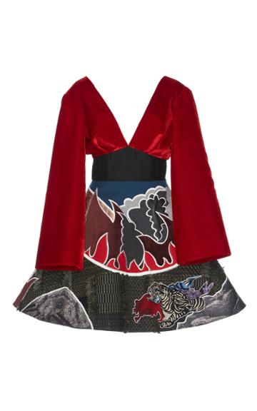 Hussein Bazaza Embroidered Mini Dress