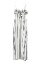 Three Graces London Miranda Striped Linen And Cotton-blend Maxi Dress
