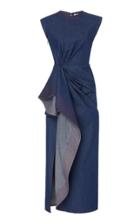 Moda Operandi Prabal Gurung Asymmetric Draped Cotton Midi Dress Size: 0