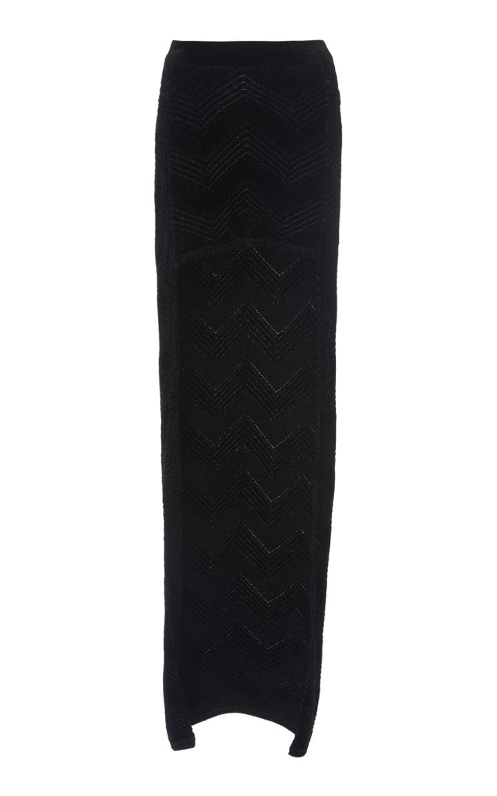 Balmain Chevron Long Skirt