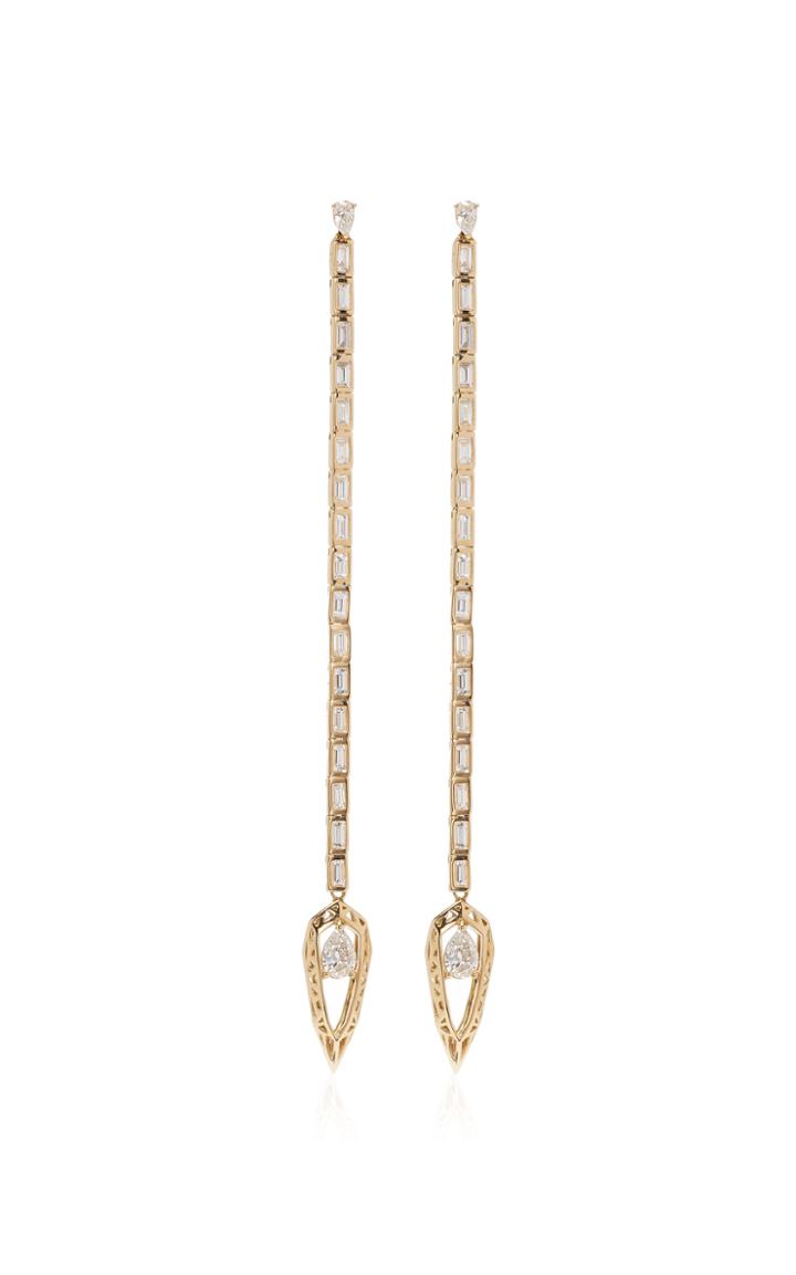 Moda Operandi Hueb Baguette & Pear Shaped Diamond Earrings