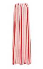 Rebecca De Ravenel Al Fresco Stripe Silk Crepe De Chine Skirt