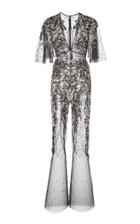 Zuhair Murad Short Sleeve Embellished Jumpsuit