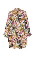 Adam Lippes Floral Cotton Silk Faille Ruffle Dress