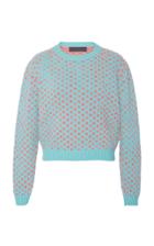 The Elder Statesman Cropped Patterned Cashmere Sweater