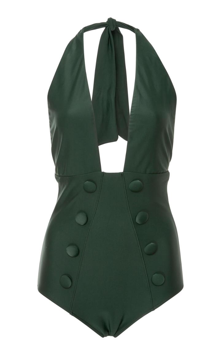 Adriana Degreas Cavalagde Plunge One-piece Swimsuit