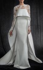 Elizabeth Kennedy Bridal Strapless Gown With Overcape