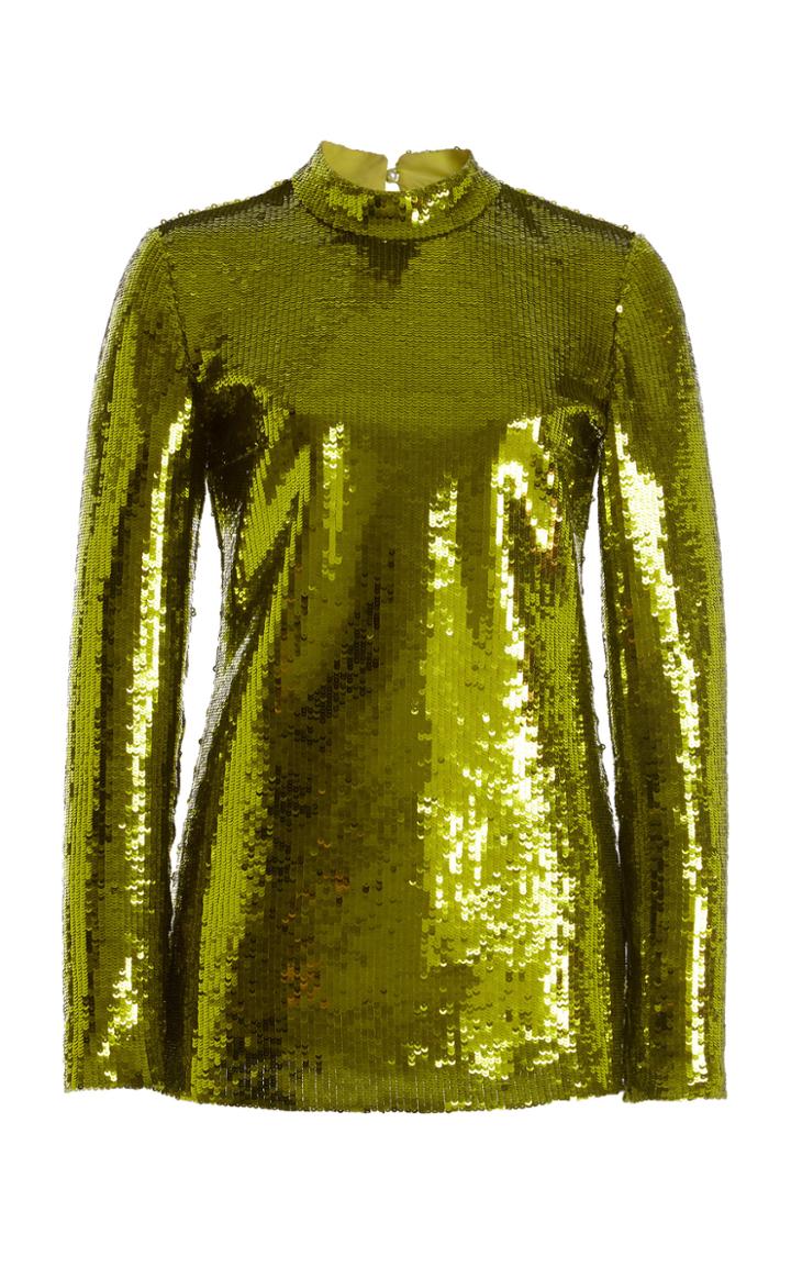 Moda Operandi Huishan Zhang Dixie Sequined Mockneck Top