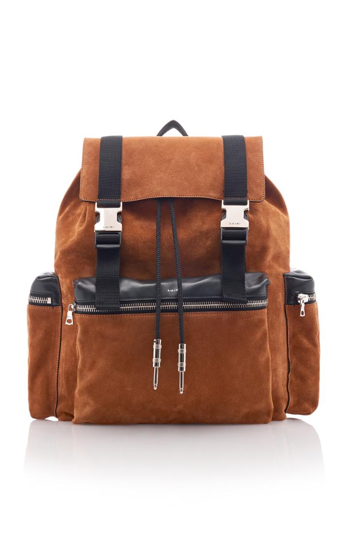 Moda Operandi Amiri Leather-trimmed Suede Backpack