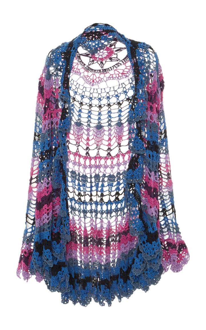 Anna Sui James Coviello For Anna Sui Rainbow Crochet Sweater