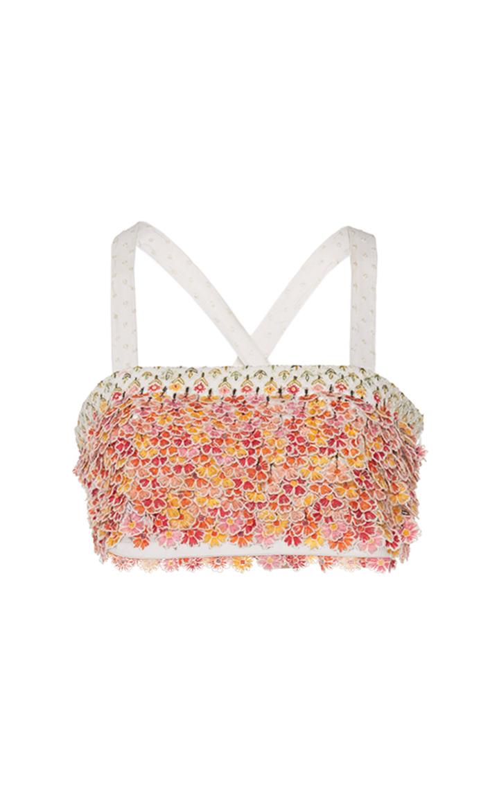 Moda Operandi Rahul Mishra Floral-appliqud Bandeau Top Size: 38