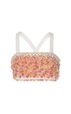 Moda Operandi Rahul Mishra Floral-appliqud Bandeau Top Size: 38
