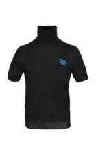 Prada Short Sleeve Logo Knit Top