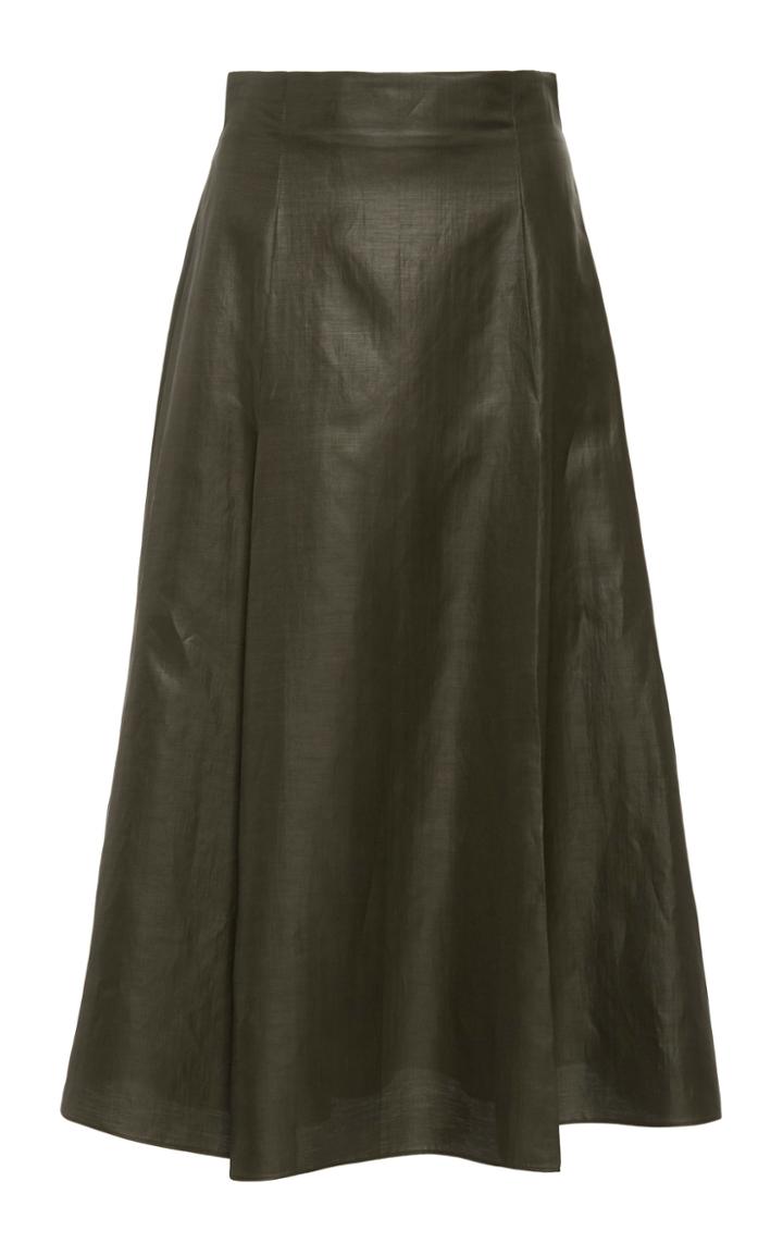 Partow Everly Linen-blend Midi Skirt