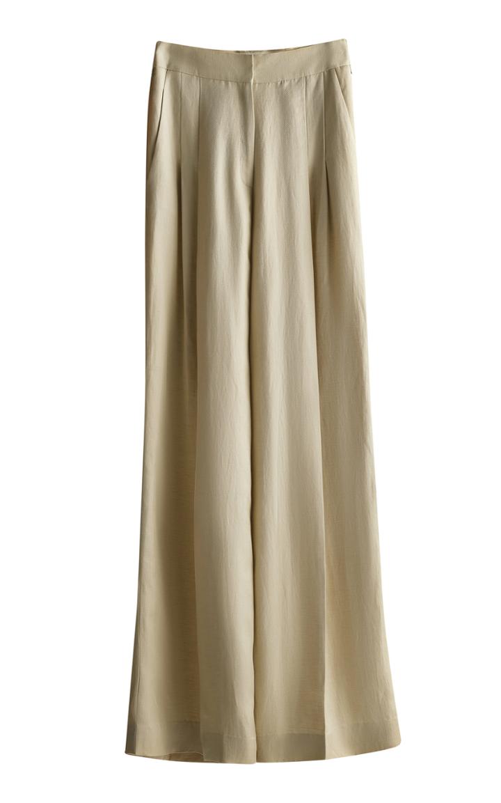 Moda Operandi Gia Studios Pleated Linen-blend Straight-leg Pants