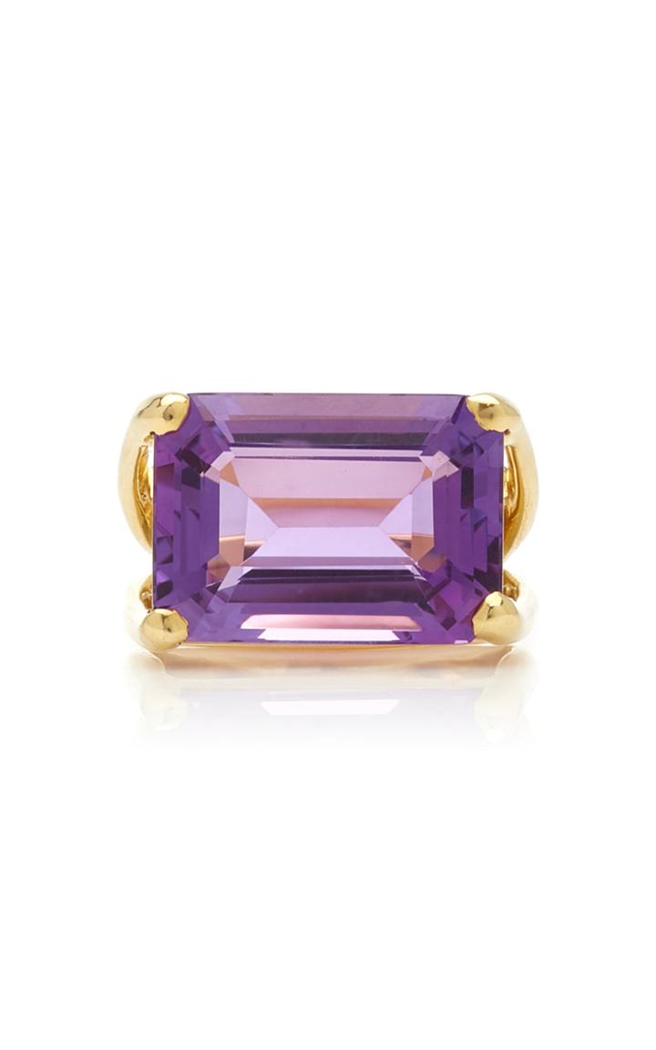 Moda Operandi Dale Novick 18k Yellow Gold Amethyst Architectural Ring