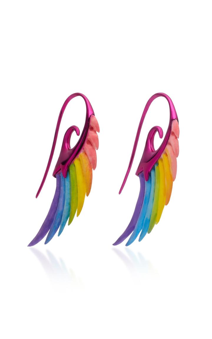 Noor Fares Fly Me To The Moon 9k Gold And Bamboo Earrings
