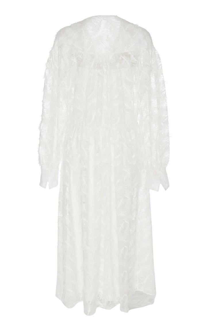 Noon By Noor Portland Feather-embellished Midi Dress
