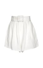 Adriana Degreas Belted Linen-blend Shorts
