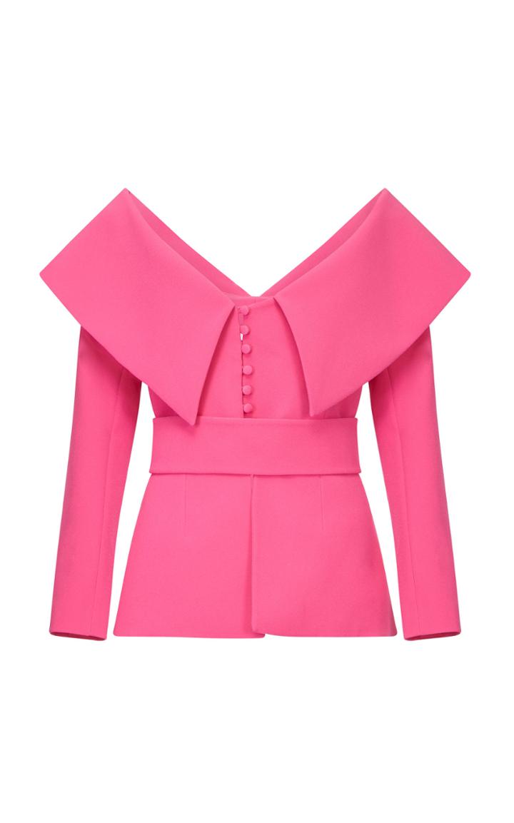 Safiyaa Ainsley Off-the-shoulder Heavy Crepe Jacket