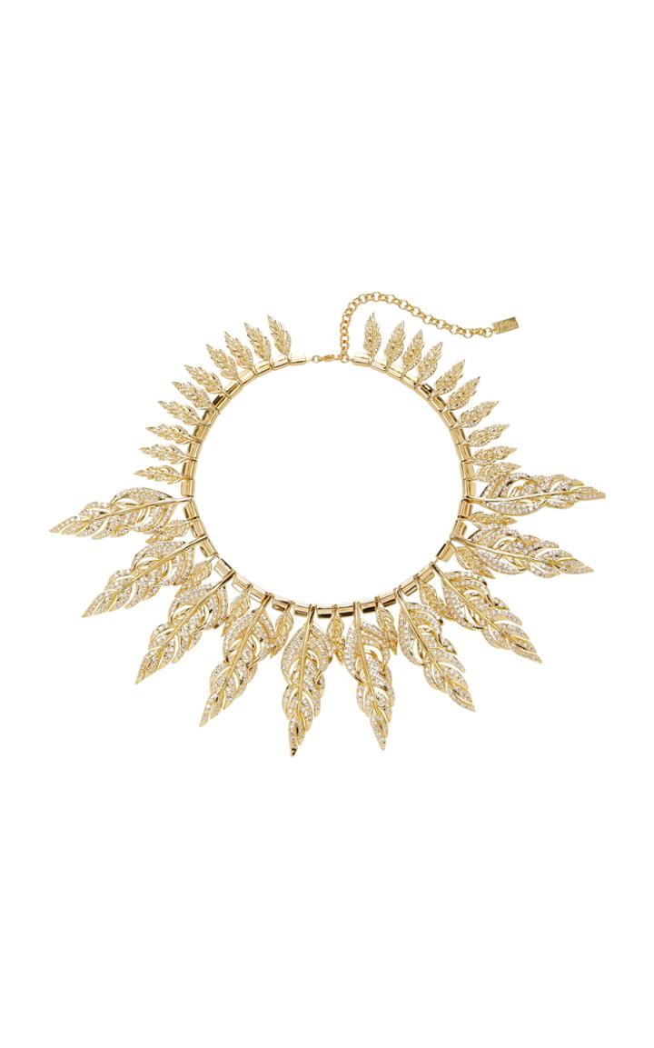 Fallon Raven Gold-tone Pave Collar Necklace