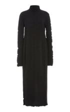 Jil Sander Ribbed Wool Turtleneck Midi Dress
