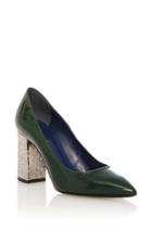 Pollini Forest Patent Leather & Gun Metal Pump