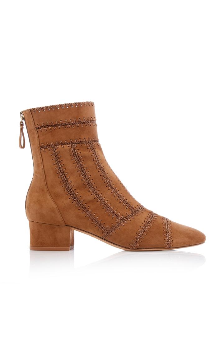 Alexandre Birman Beatrice Crochet Suede Ankle Boots