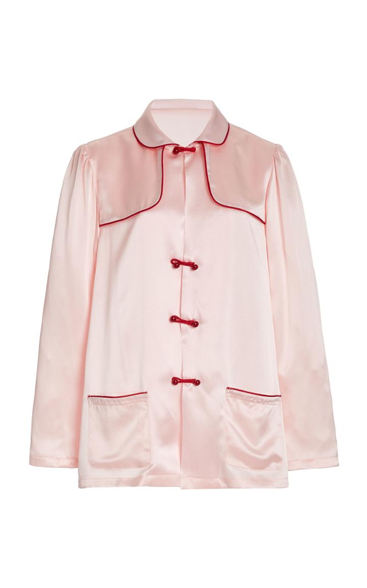 Moda Operandi Markarian Piped Satin Blouse
