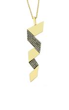 Tullia Zig Zag 14k Gold And Diamond Necklace