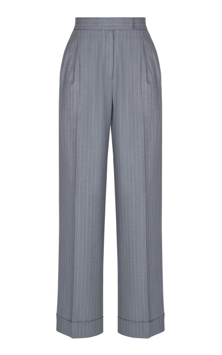 Rasario Grey Pin Stripe Cuff Pants